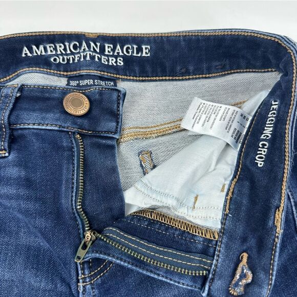 AMERICAN EAGLE Women’s Dark Wash Skinny Denim Jeans Sz 2 - Picture 6 of 9